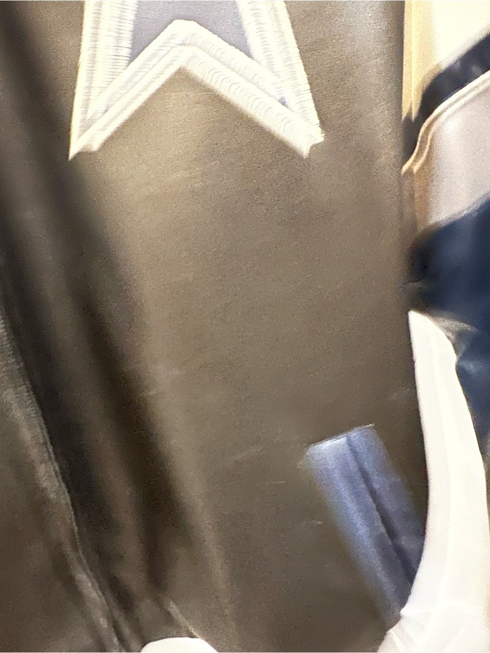 NFL Black, Navy & Cream Dallas Cowboys Faux Leather Bomber Jacket - Picture 10 of 16